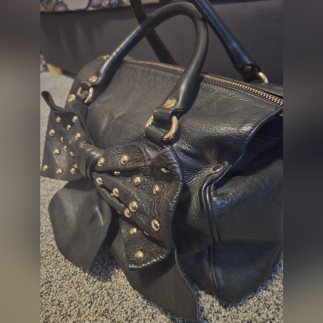 Red Valentino Black Studded Bow Handbag